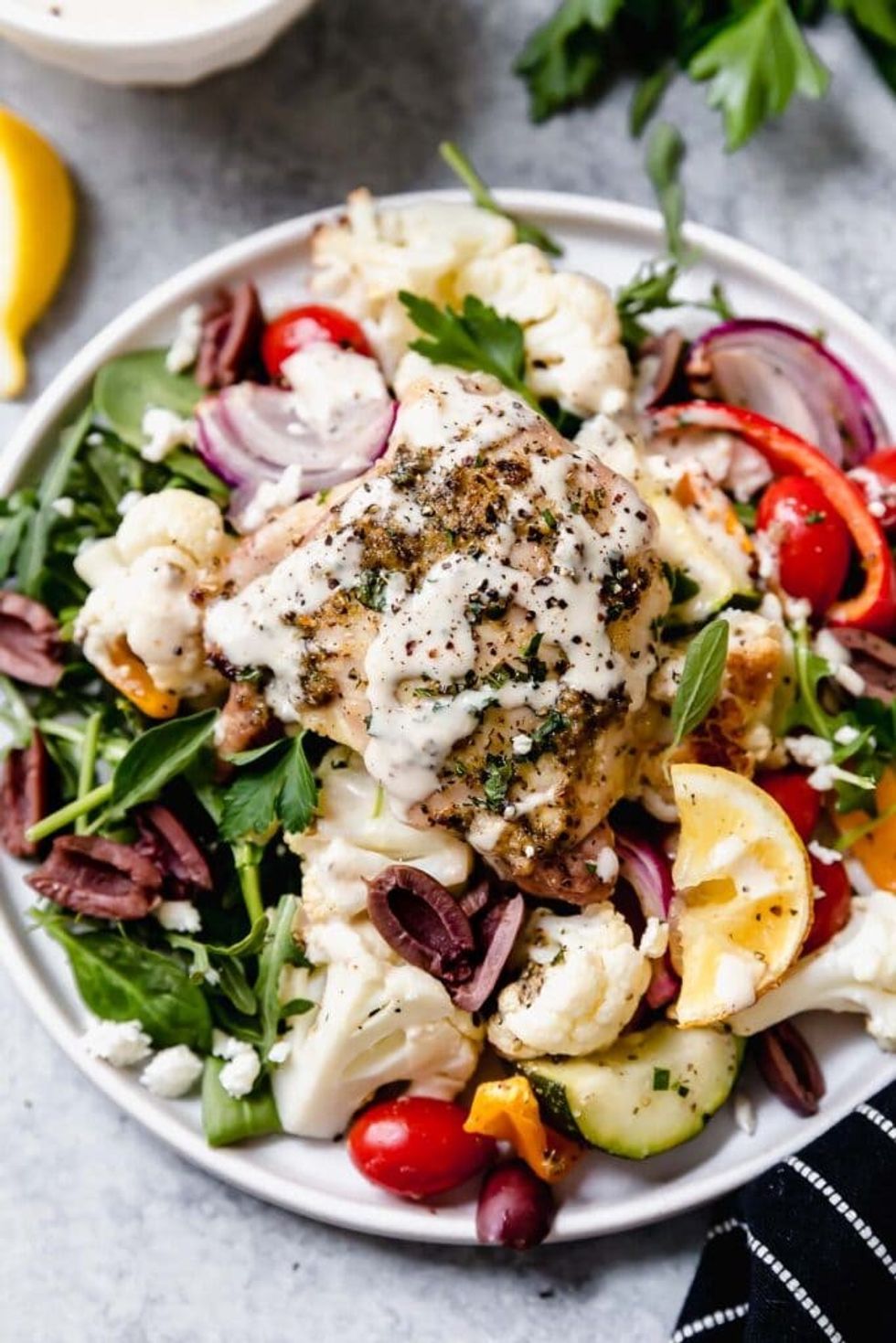Sheet Pan Mediterranean Chicken + Veggies