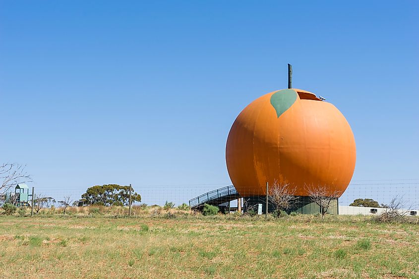 A Big Orange sculpture in Berri, South Australia