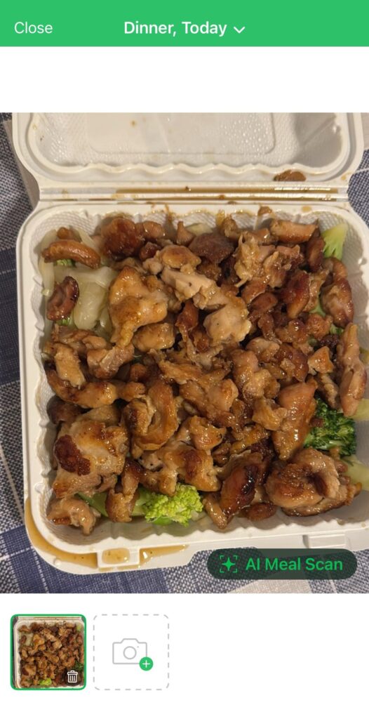 Ai estimates 580 for teriyaki chicken dinner