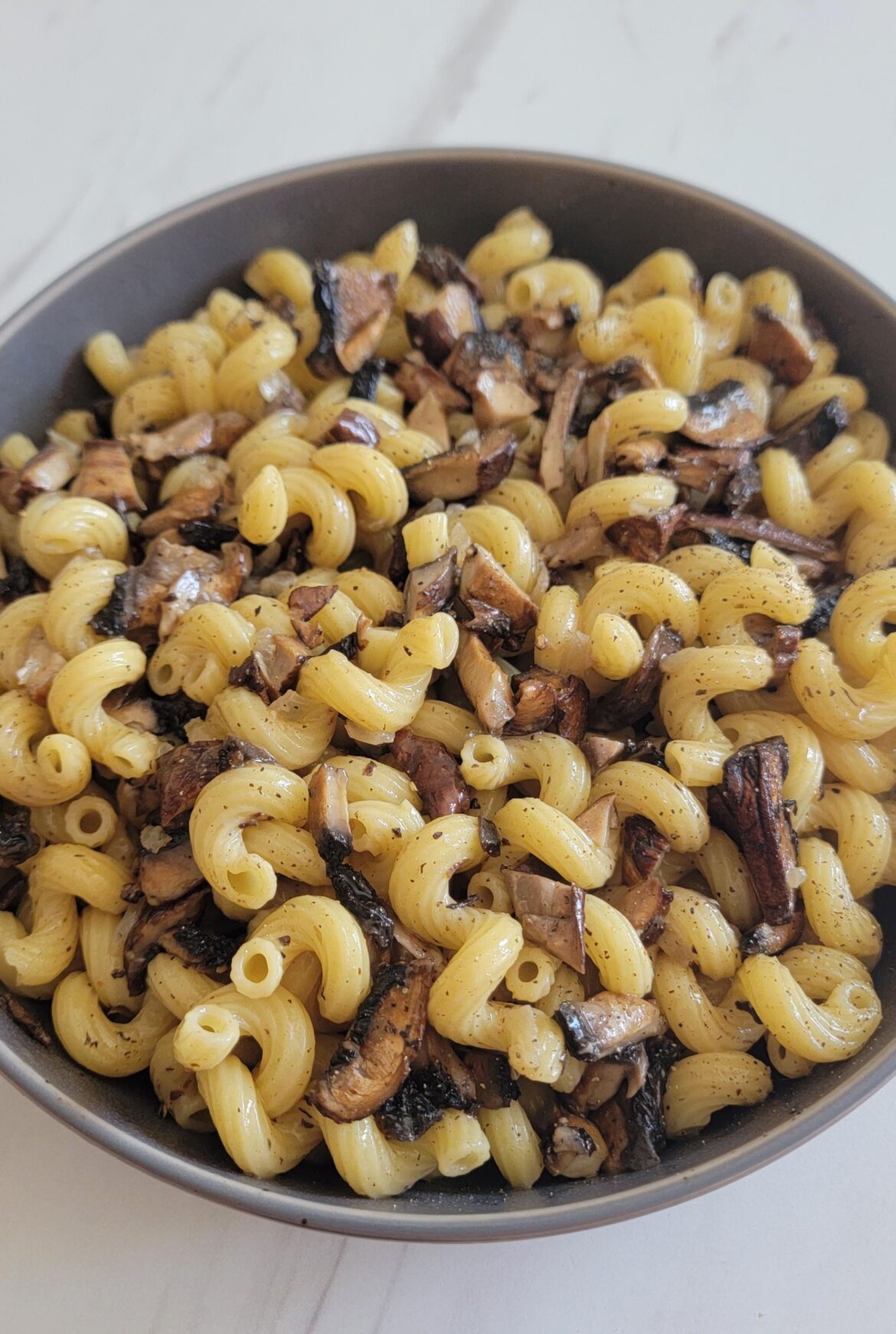 Homemade Quick Cavatappi Pasta With Air-Fryer Portabello Mushrooms, Truffle Paste, and Butter