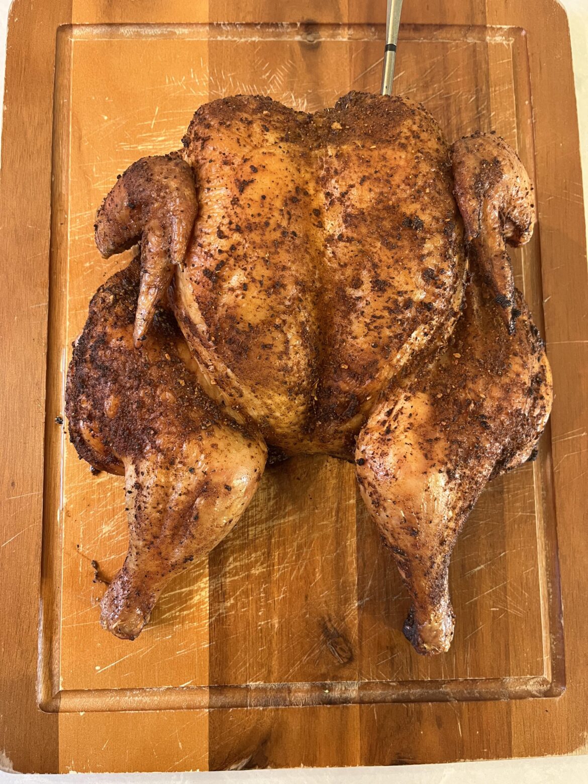 This beauty of a chicken that I smoked