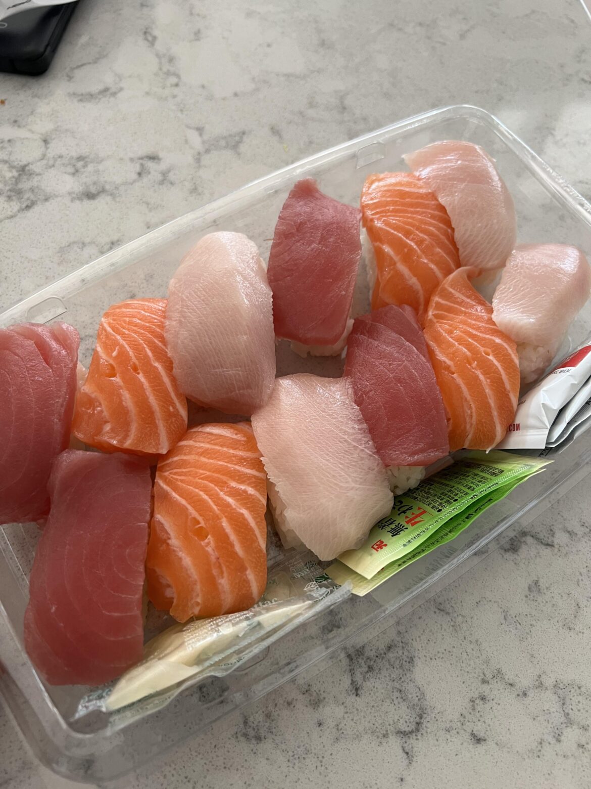 Best way to bring refrigerated supermarket sushi to proper temp?