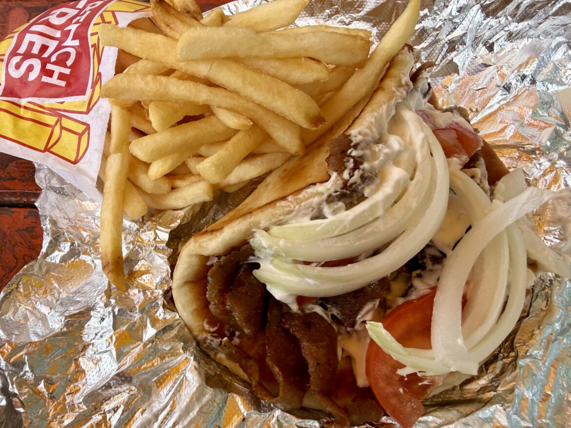 For $6.99, the gyros and fries at J’s Corner Hot Dogs may be the best gyro deal town. They give you so many fries too!!