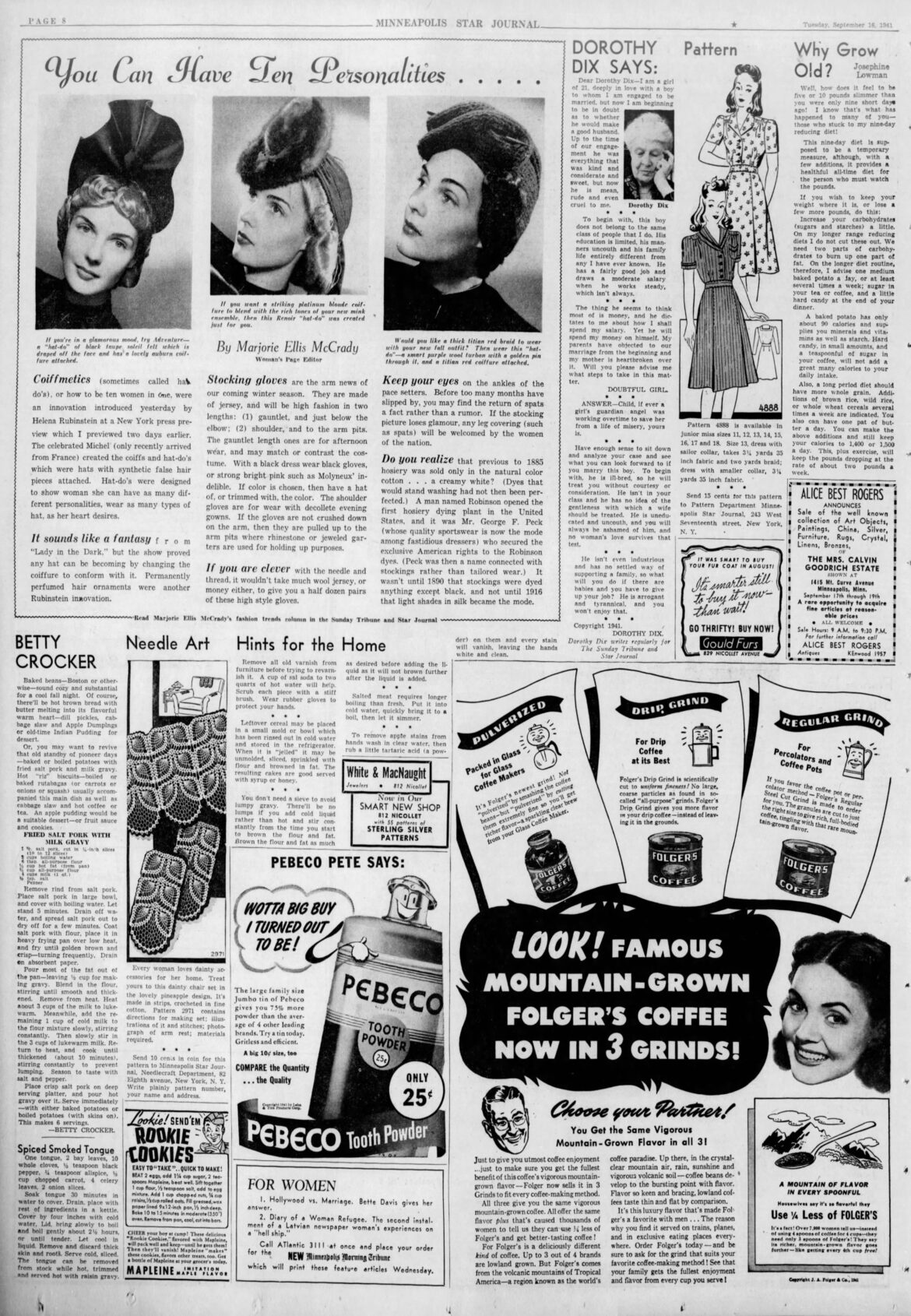 September 16, 1941: Fried Salt Pork w/ Milk Gravy & Spiced Smoked Tongue