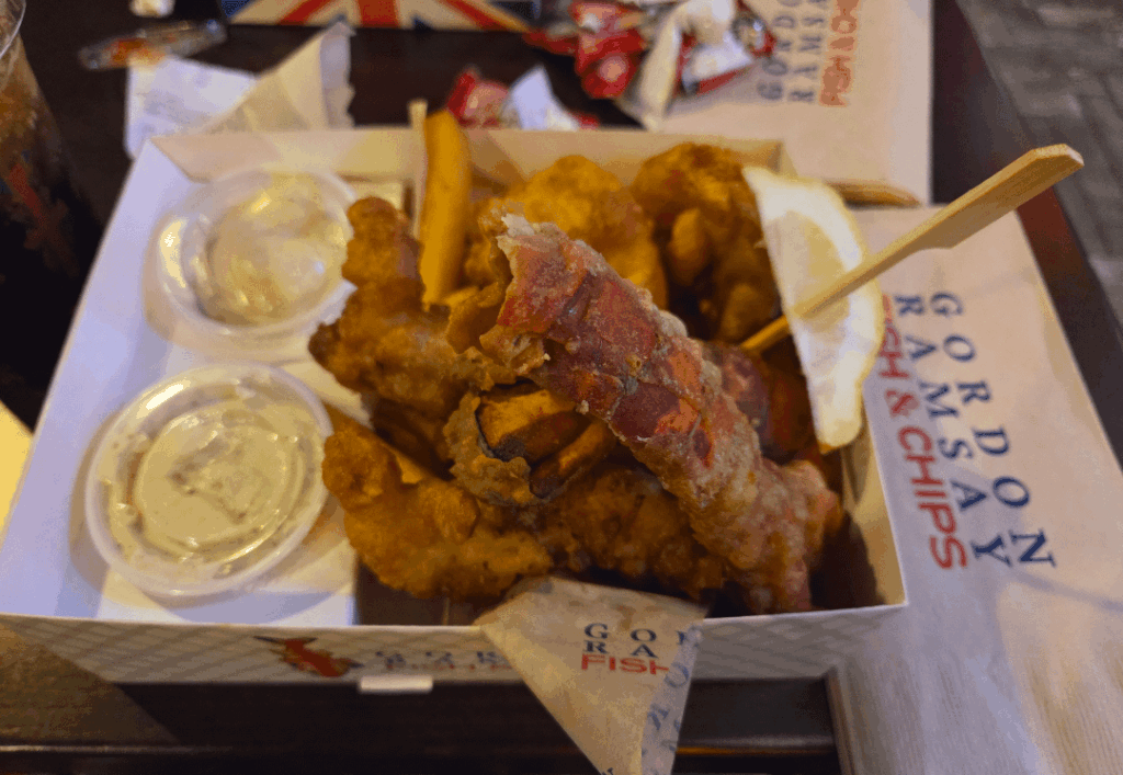 Lobster and Shrimp and chips.