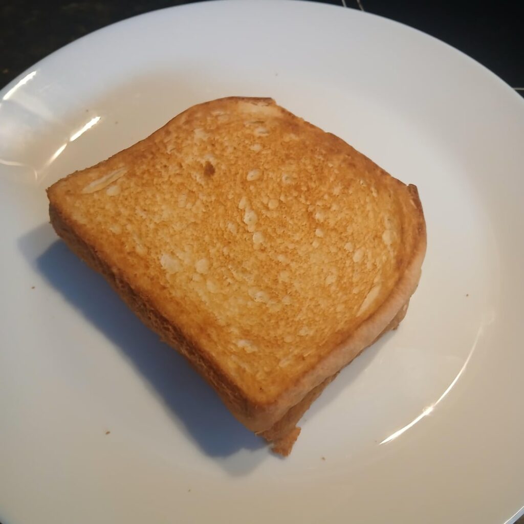 Blue Cheese, bacon and potato soup with a onion and herb double glouster and American cheese toastie.