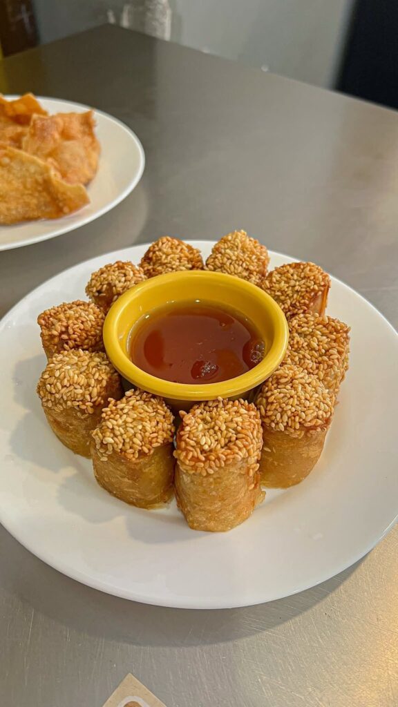 Lumpia shanghai and buchi for breakfast 😇