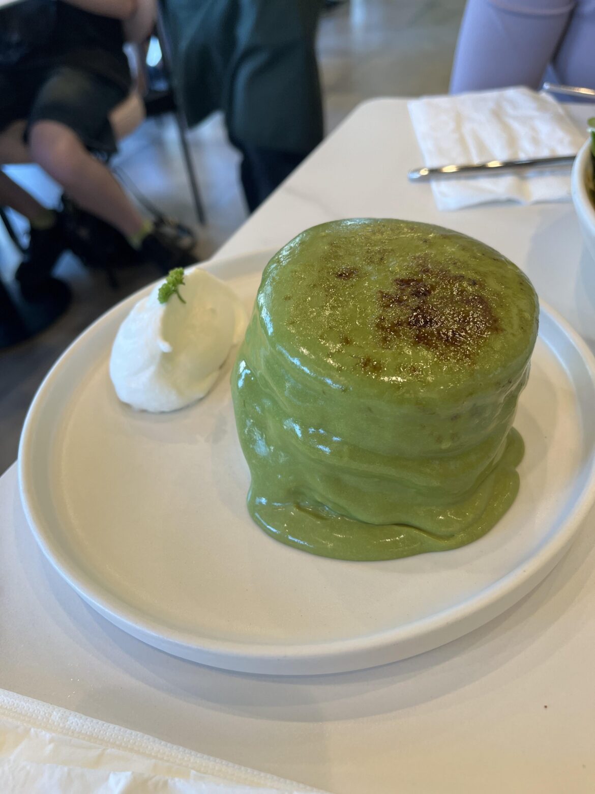 Matcha soufflé pancakes from Gram Cafe
