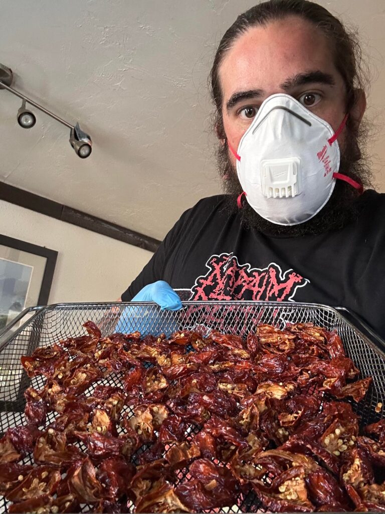 Update post: dehydrated smoked habanero peppers and the end result after turning it into powder.