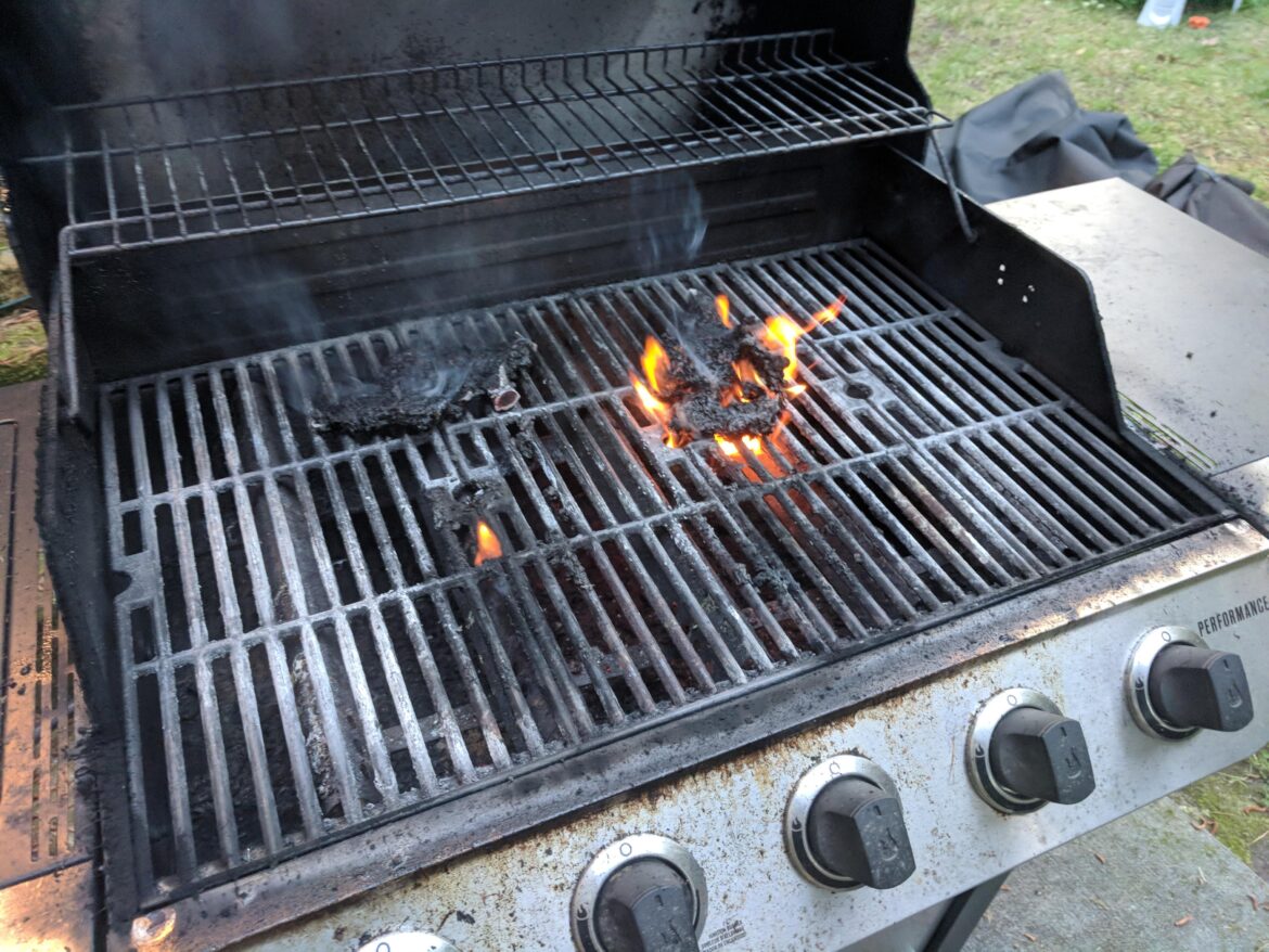Saved the neighbor's grill (sort of), but not in time for the steaks...