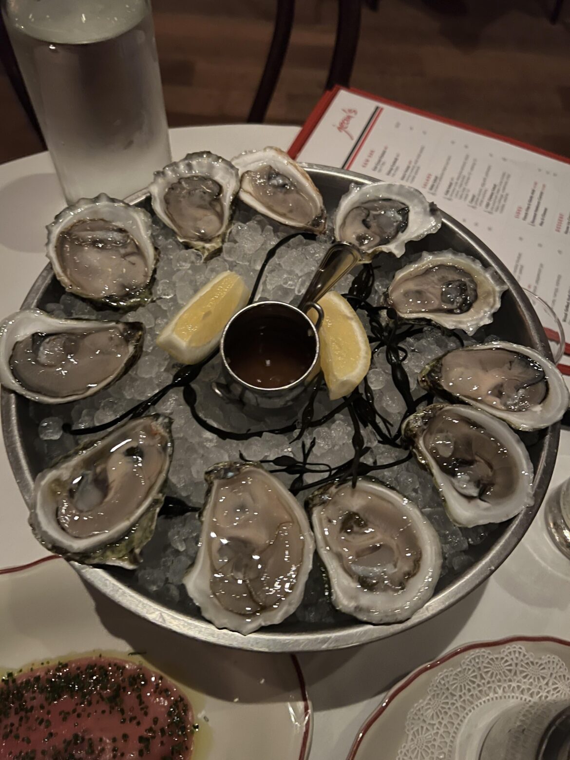 Blue points for dinner