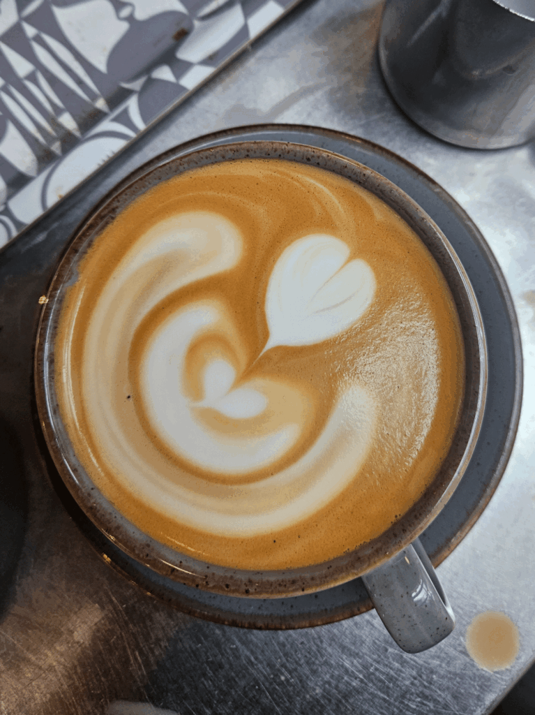 they banned phones on the floor, but decent latte art is decent latte art