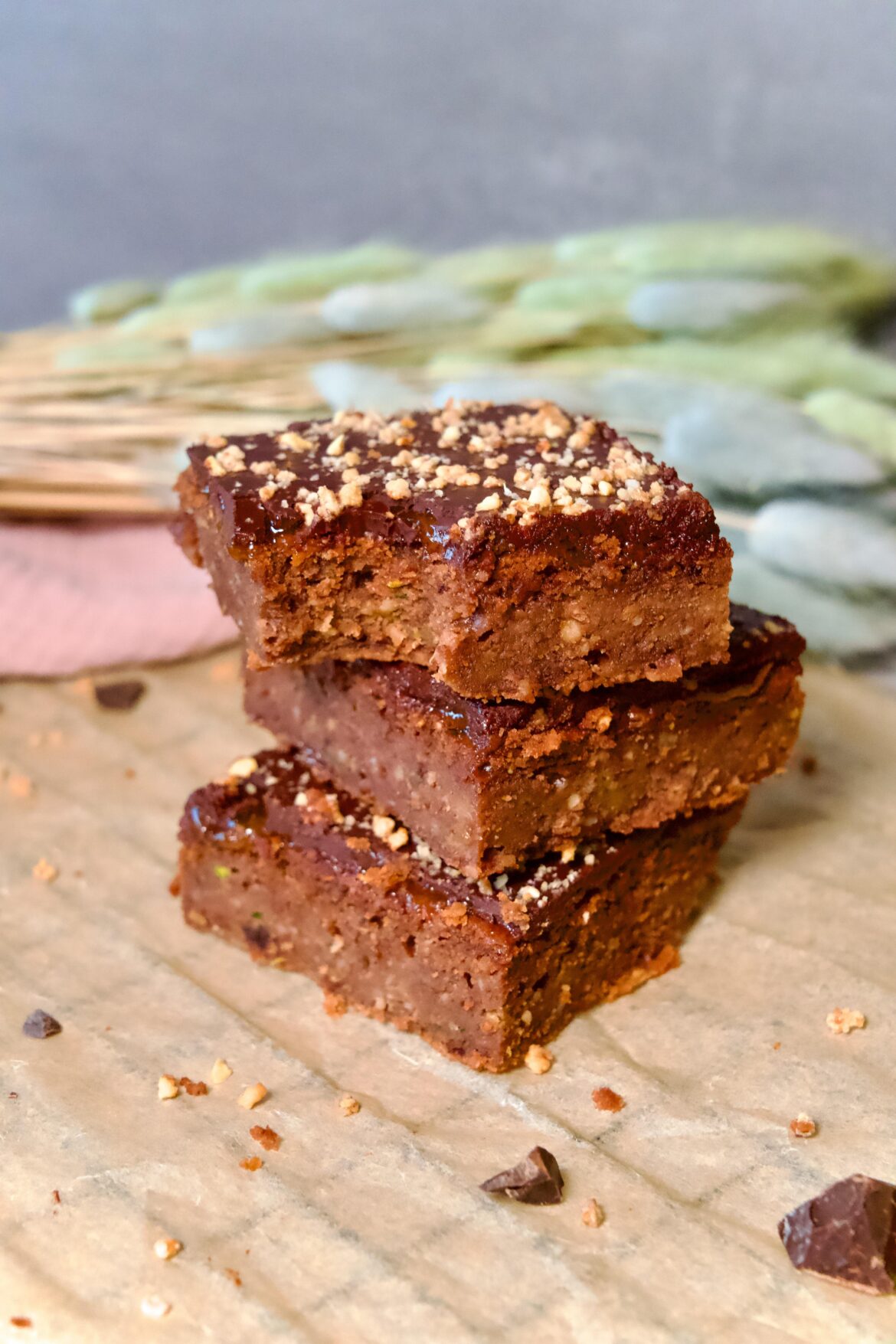 Soft and fudgy vegan zucchini brownies