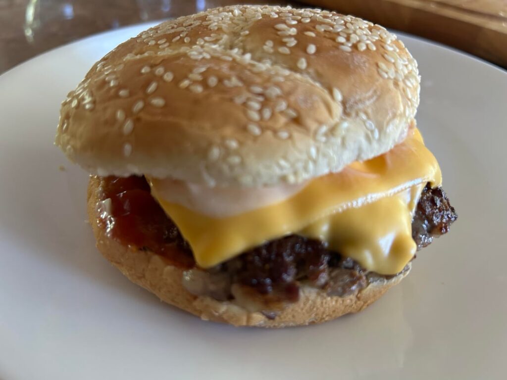 Jerky trimmings made into burgers 😋