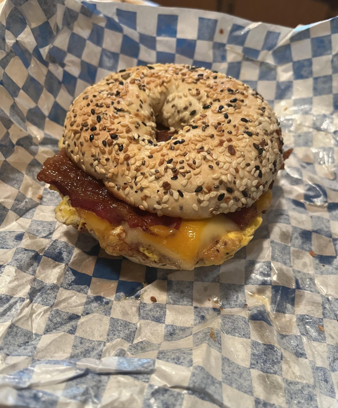 Bacon, egg and cheese(extra sharp cheddar and gouda)