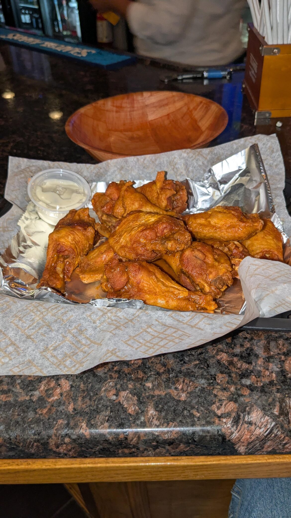 Old Bay wings from local Elks Lodge.
