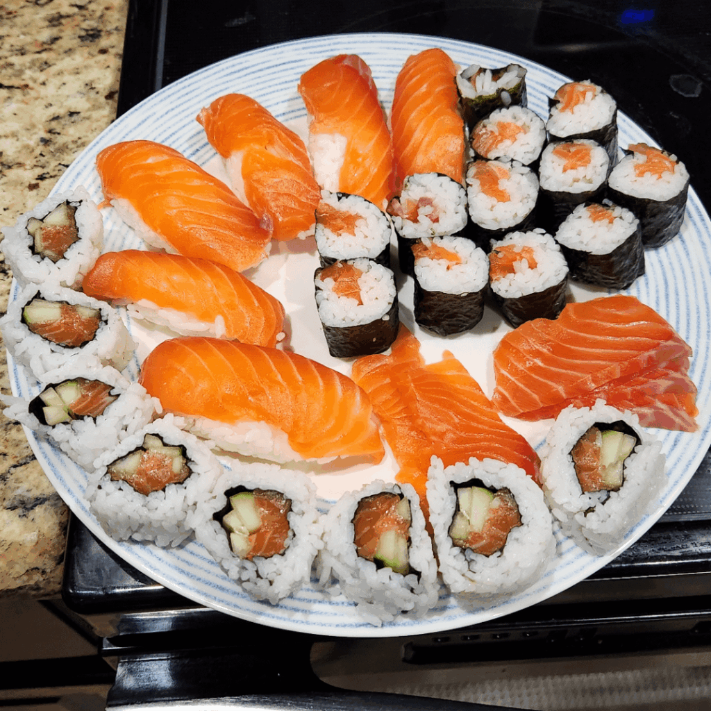 First attempt at salmon everything!