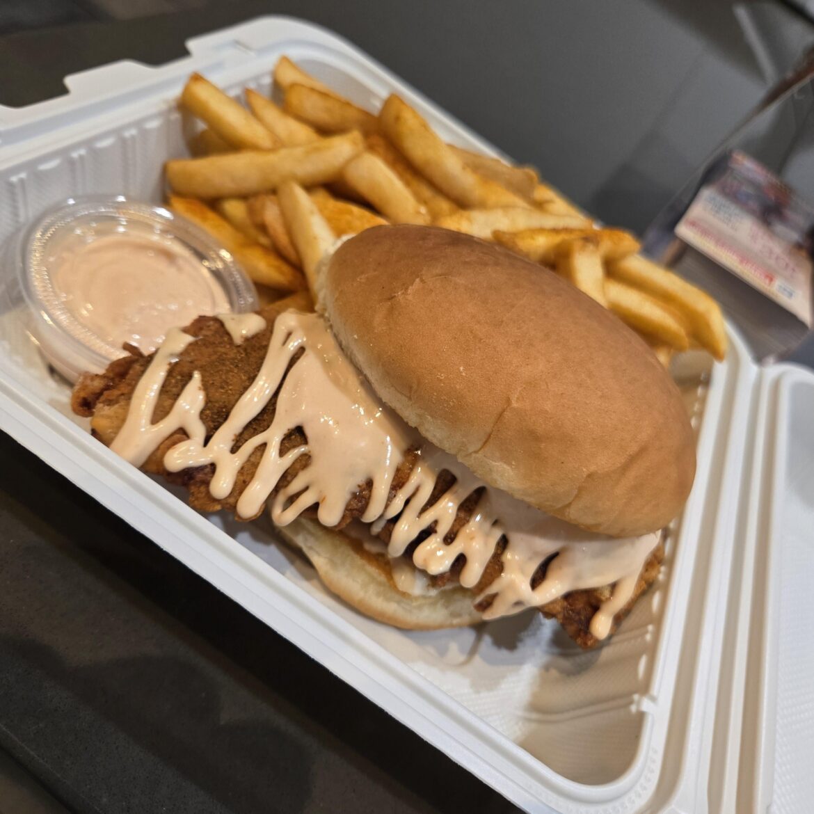 Got my hands on a spicy chicken slider before the restaurant closed for the night :)