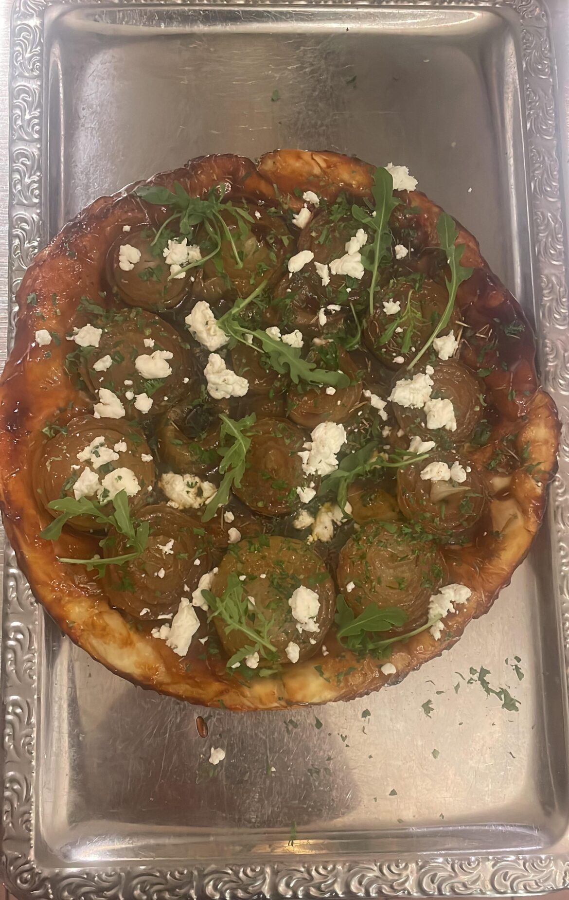 Oignon Tarte Tatin & Fresh goat cheese.