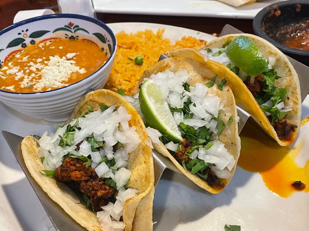 Chorizo Tacos 🌮 at Hacienda Corralejo in Tarpon Springs, FL