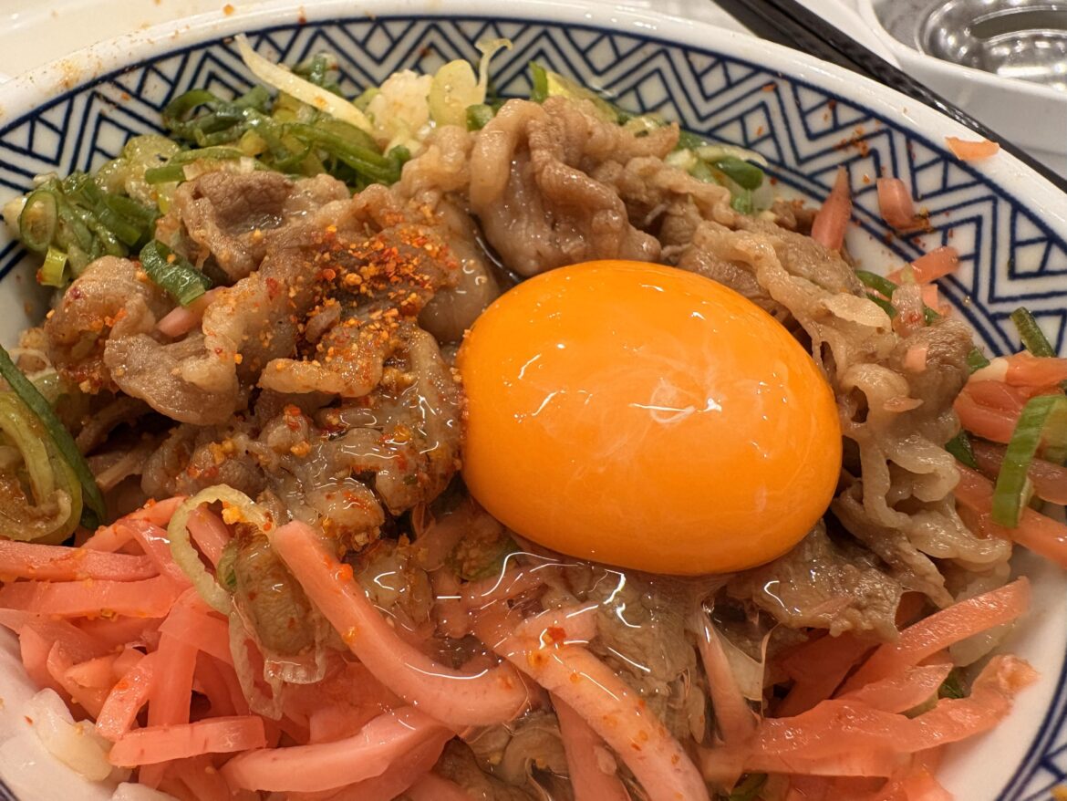 Nothing Beats a Yoshinoya Beef Bowl with a Raw Egg on Top 🍳🥢”