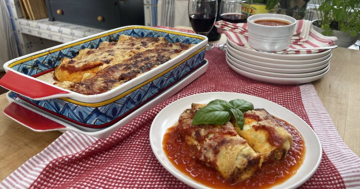 Crespelle Manicotti with Spinach from Chef Lidia Bastianich