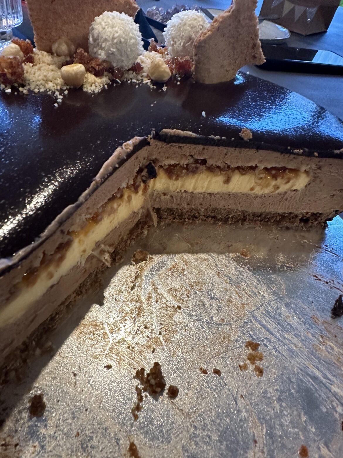 Inside my Ferrero Brulee Entremet