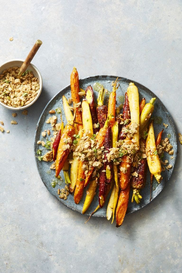 Roasted Carrots with Cumin - Thyme Granola 