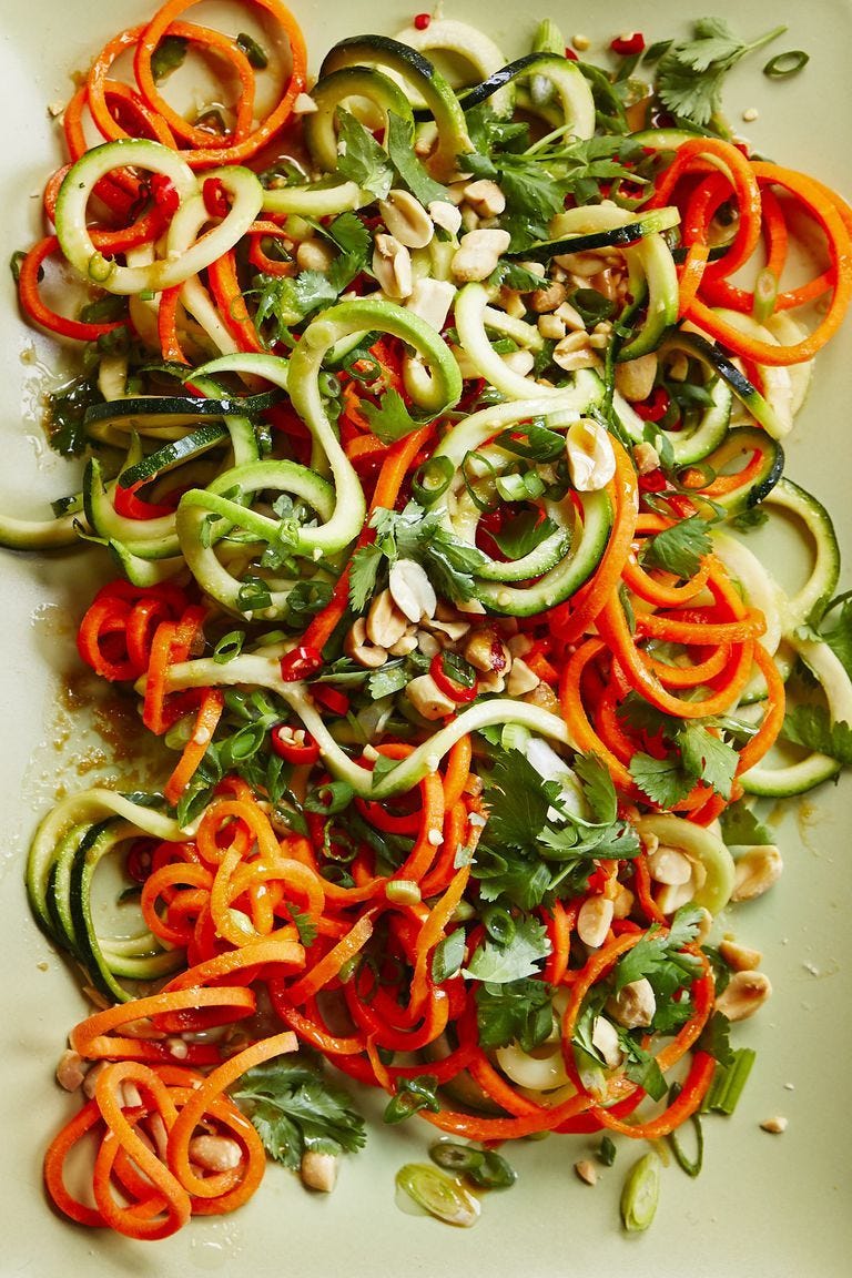 Vegan Christmas Dinner- Spiralized Zucchini and Carrot