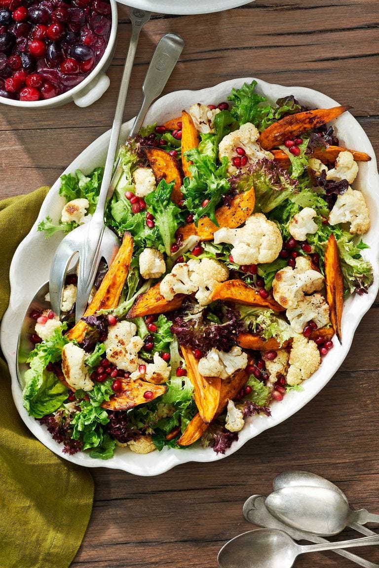 Vegan Christmas Dinner - Sweet Potato-and-Cauliflower Salad