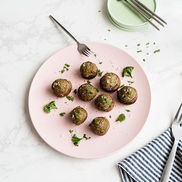 Vegetarian Slow-Cooker Stuffed Mushrooms