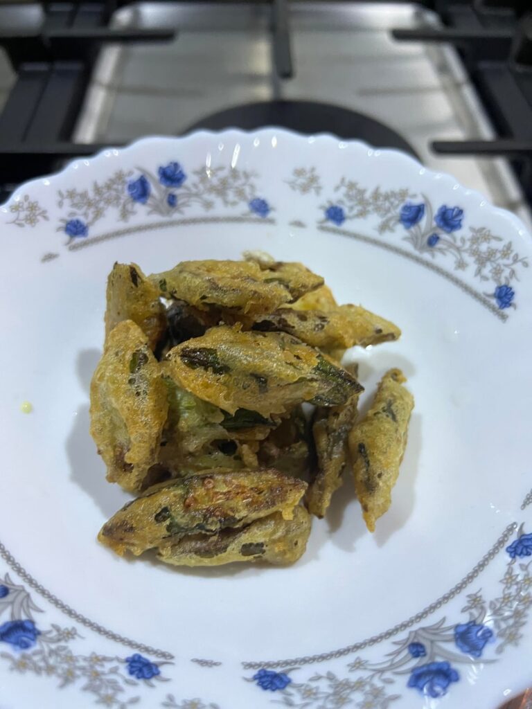 Tempura Zucchini and okra