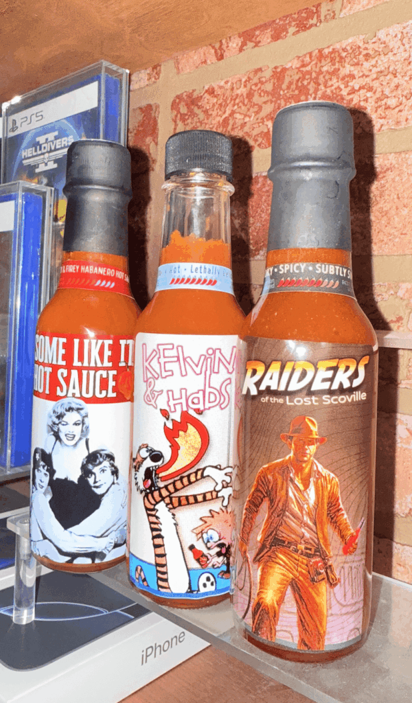 I made labels for the hot sauces I'm giving away for Christmas this year.