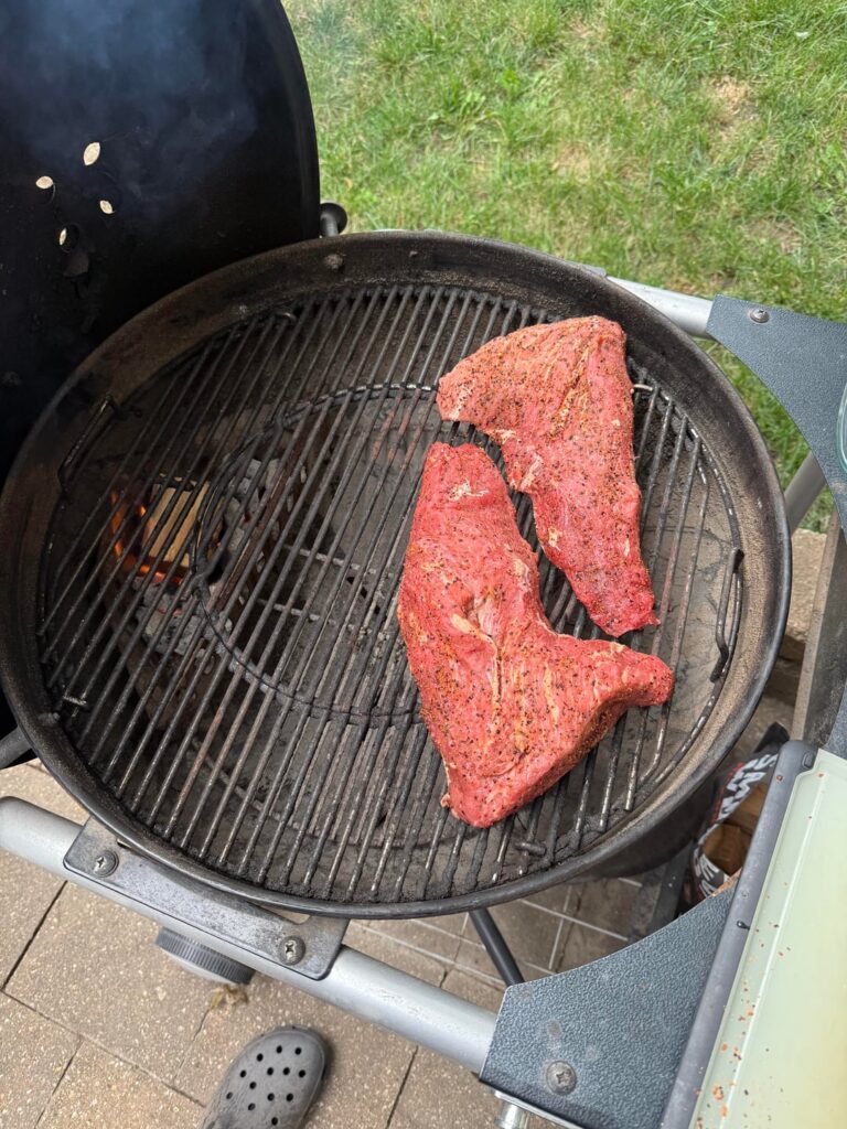 Tri tips on the kettle for some friends!