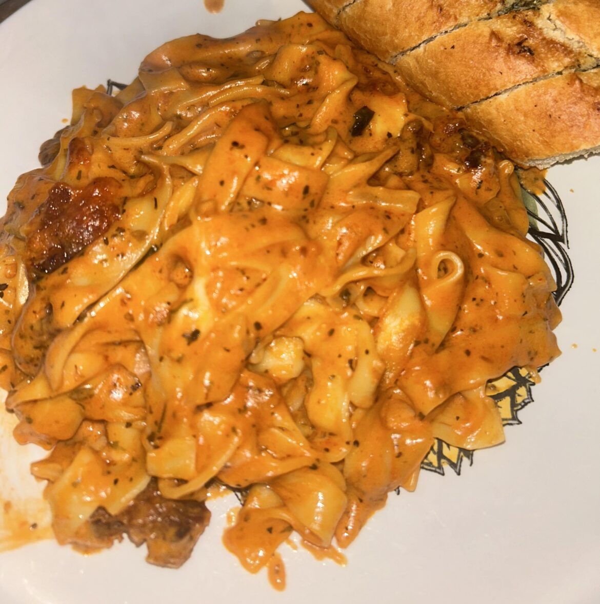 Fresh tagliatelle with a creamy cheesy tomato sauce! Fresh tagliatelle with a creamy cheesy tomato sauce!