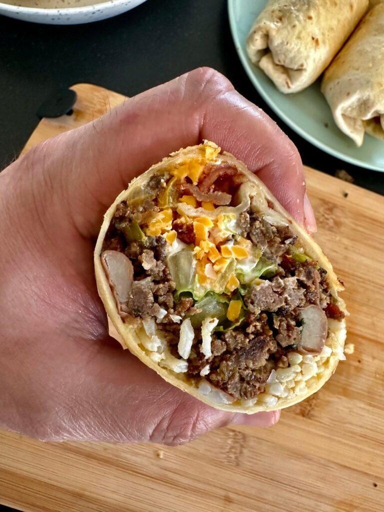 Beef burritos [homemade]