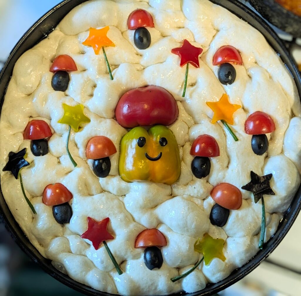 Focaccia little mushroom art went wrong))