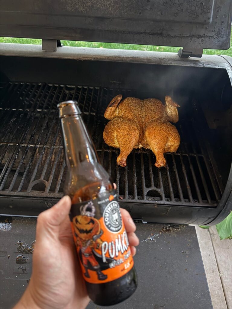 Spatchcoked smoked chicken