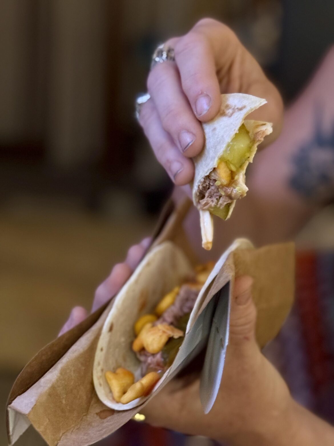 Midwestern Vegetarian Goldfish Tacos