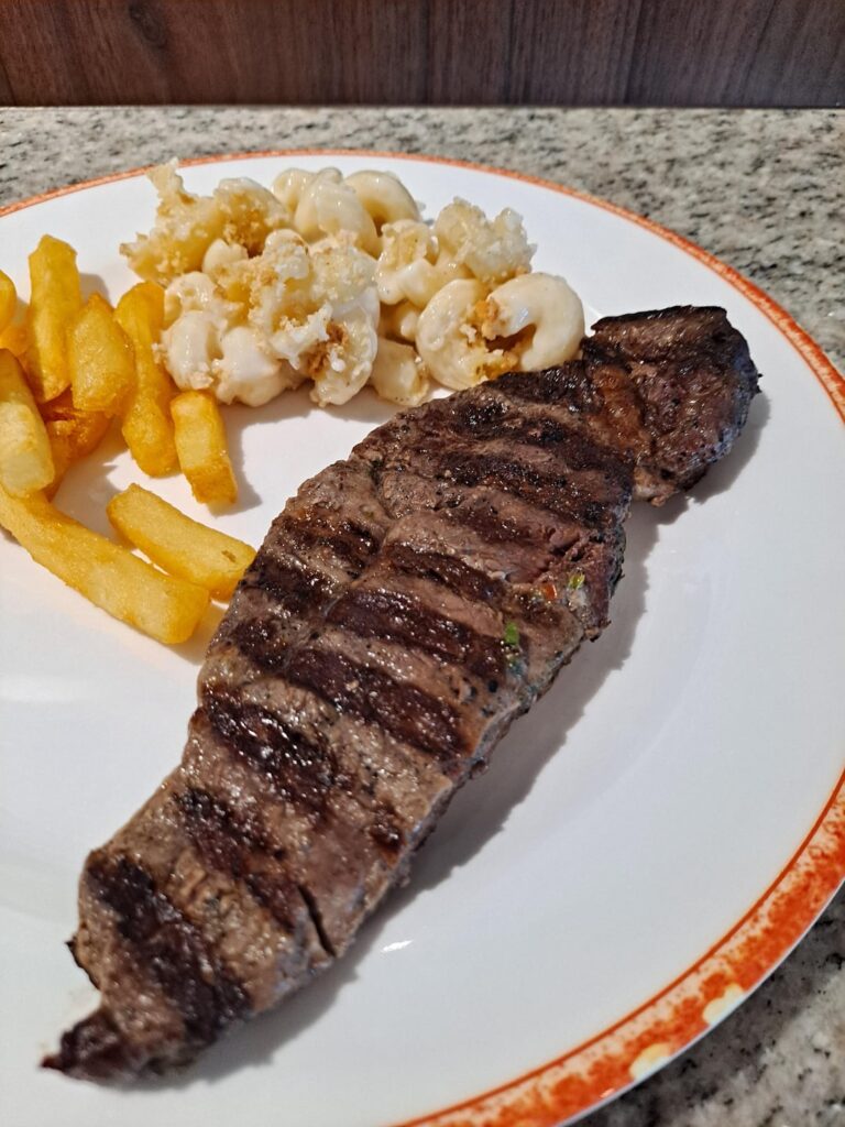 Steak from cruise ship buffet