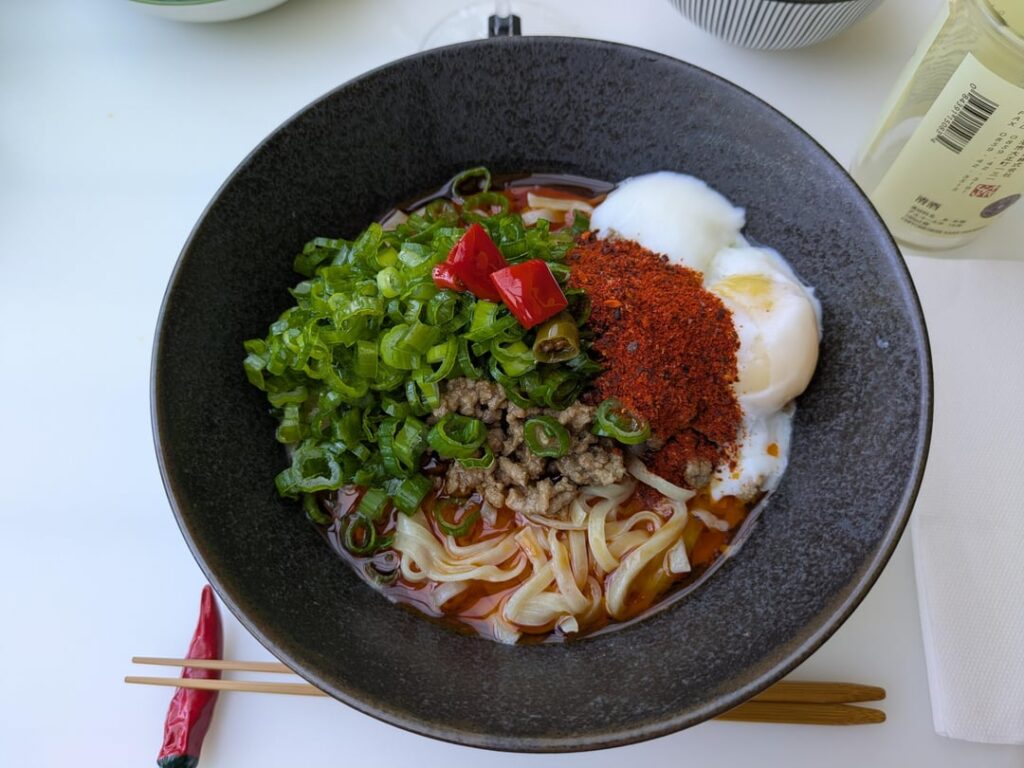 Homemade shirunashi tantanmen