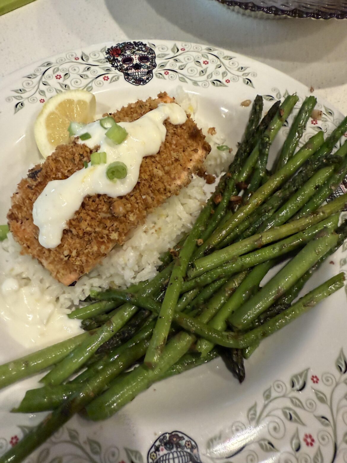 Walnut crusted salmon Walnut crusted salmon
