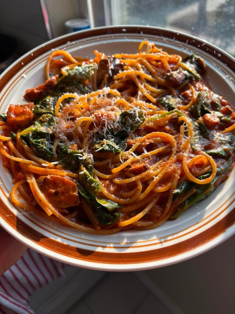 Canned Giant Squid Ragout spaghetti.