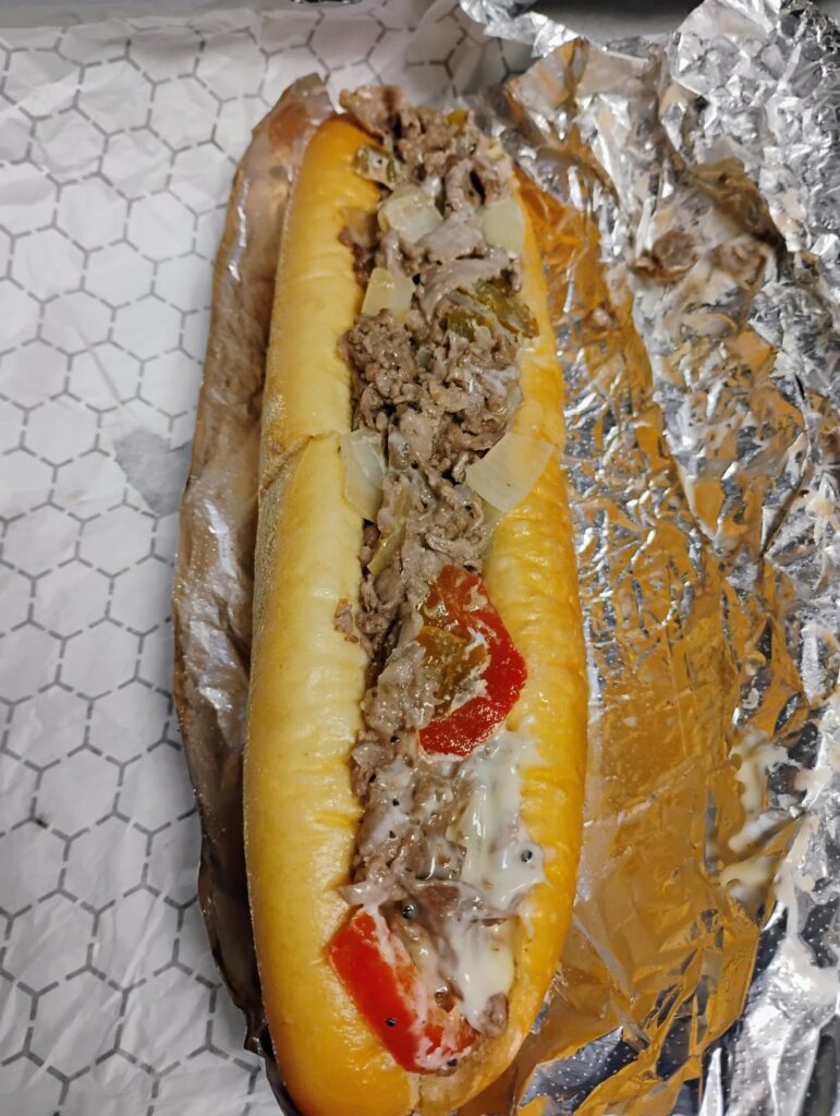 Cheesesteak with FO, Cooper & sweet peppers