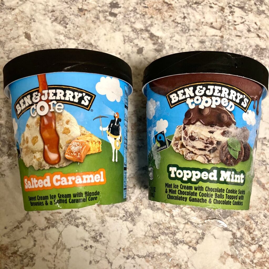 Ben & Jerry’s Salted Caramel Core and Topped Thick Mint
