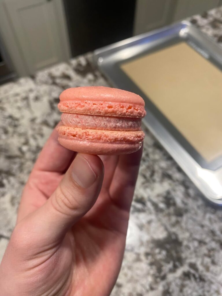 Fresh Raspberry Buttercream Macarons