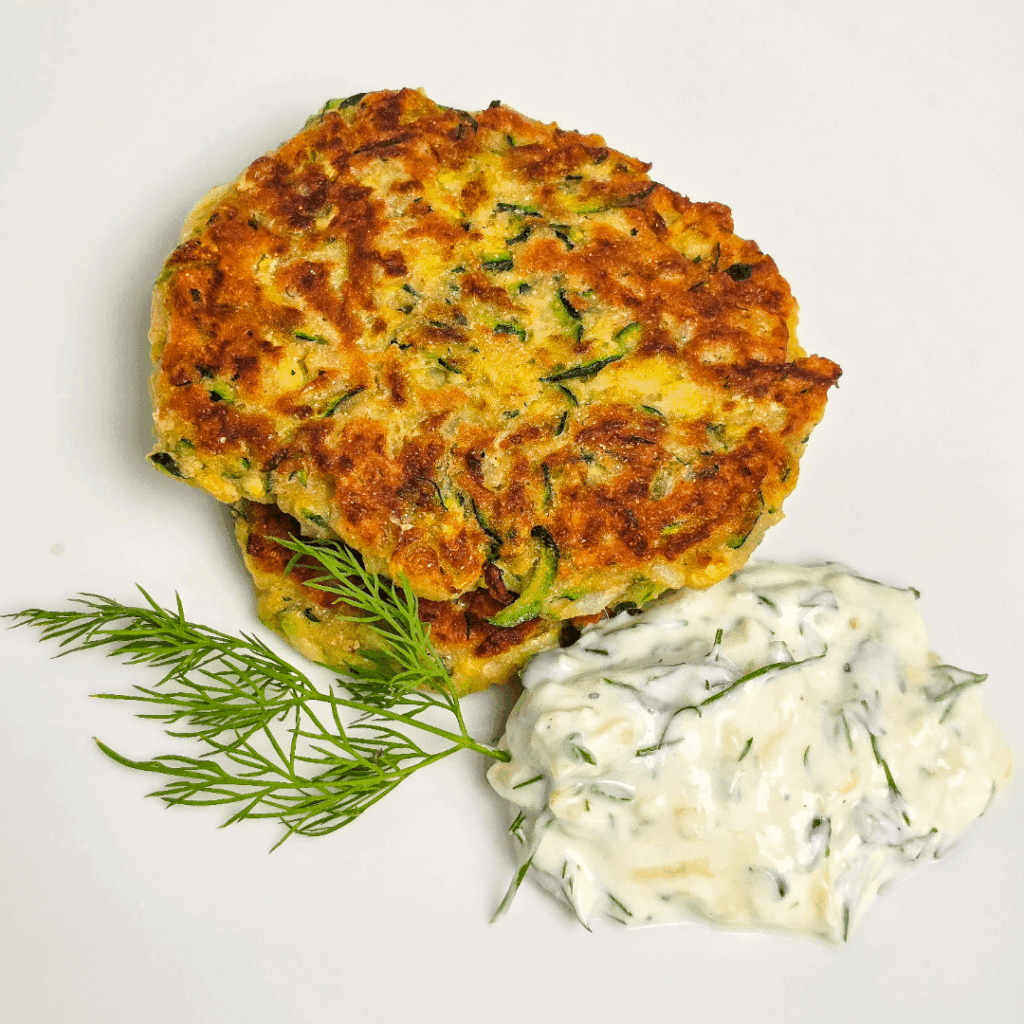 Zucchini fritters with chickpea flour