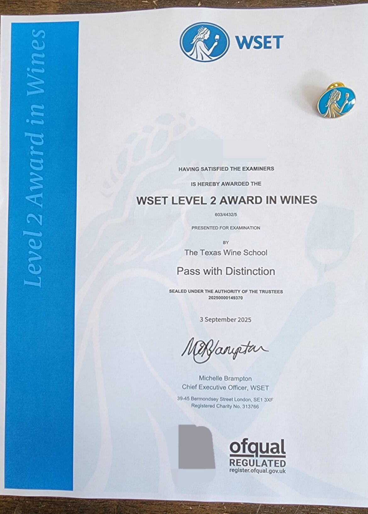 I had to print the certificate and buy my own pin, but I'm proud to have both.