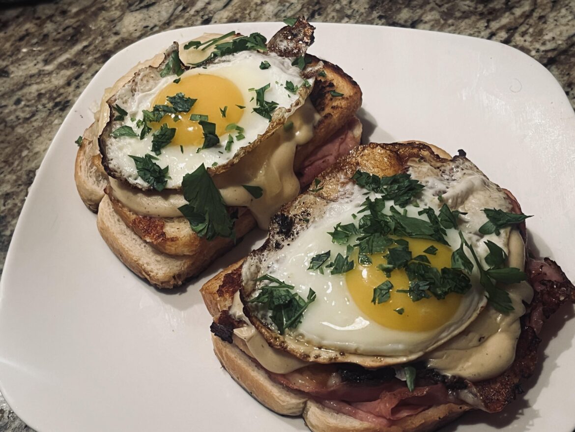 I did that croque Madame thing