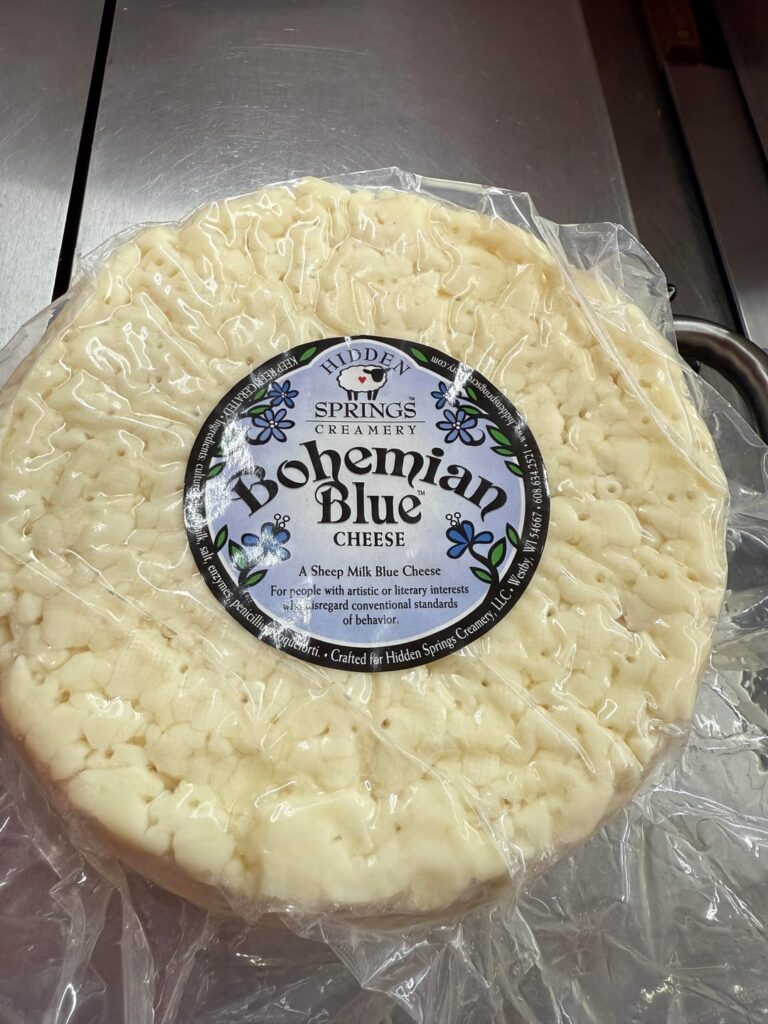 Hidden Springs Creamery’s Bohemian Blue.  A sheep’s milk blue cheese.
